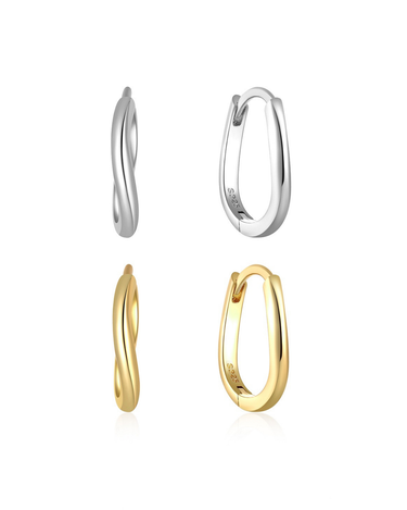 Milky Way Sterling Silver Hoops 9mm - Esah and Co