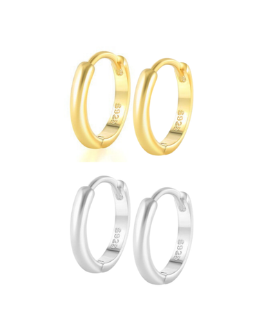 Classic Sterling Silver Hoops 9mm - Esah and Co