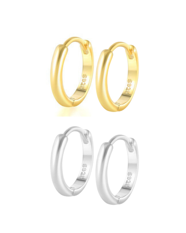 Classic Sterling Silver Hoops 9mm