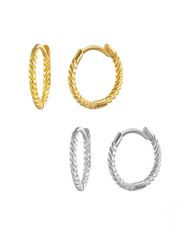 Delicate Rope Sterling Silver Hoops 13mm