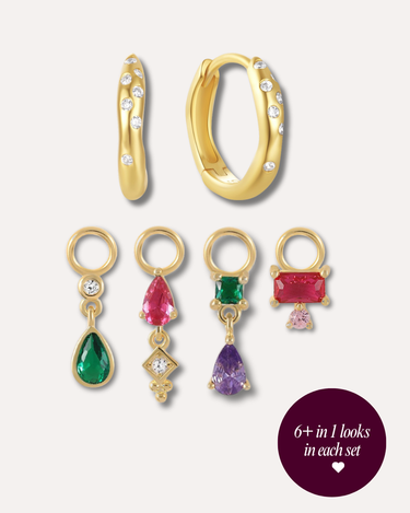The Colour Pop Sterling Hoops and Charms Set - Esah and Co