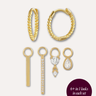 The Minimalist Sterling Hoops and Charms Set - Esah and Co