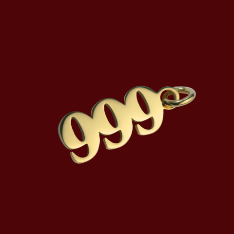 Gold 999 Angel Number Charm
