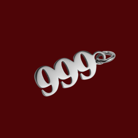 Silver 999 Angel Number Charm