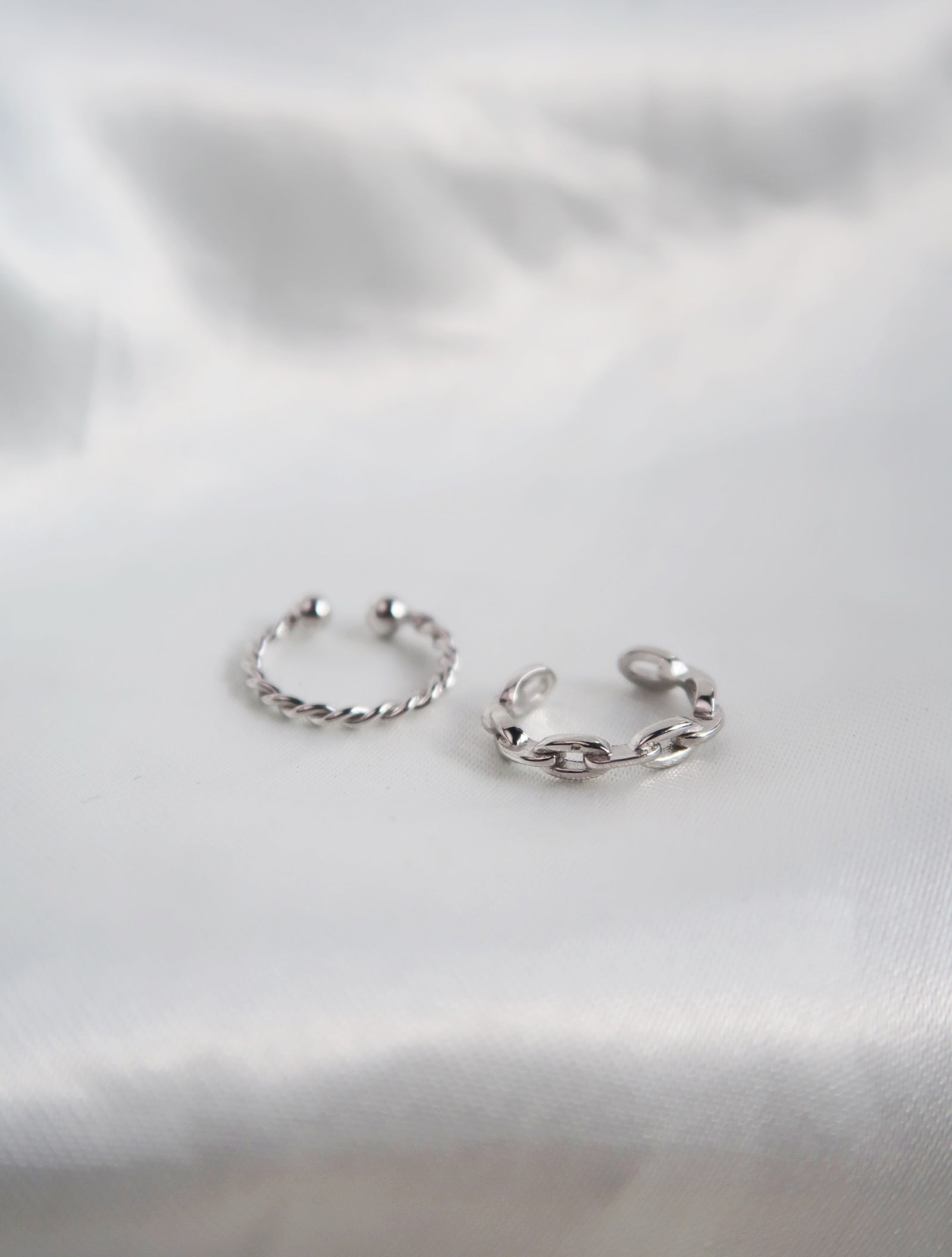 Textured Silver Ear Cuff - Esah and Co