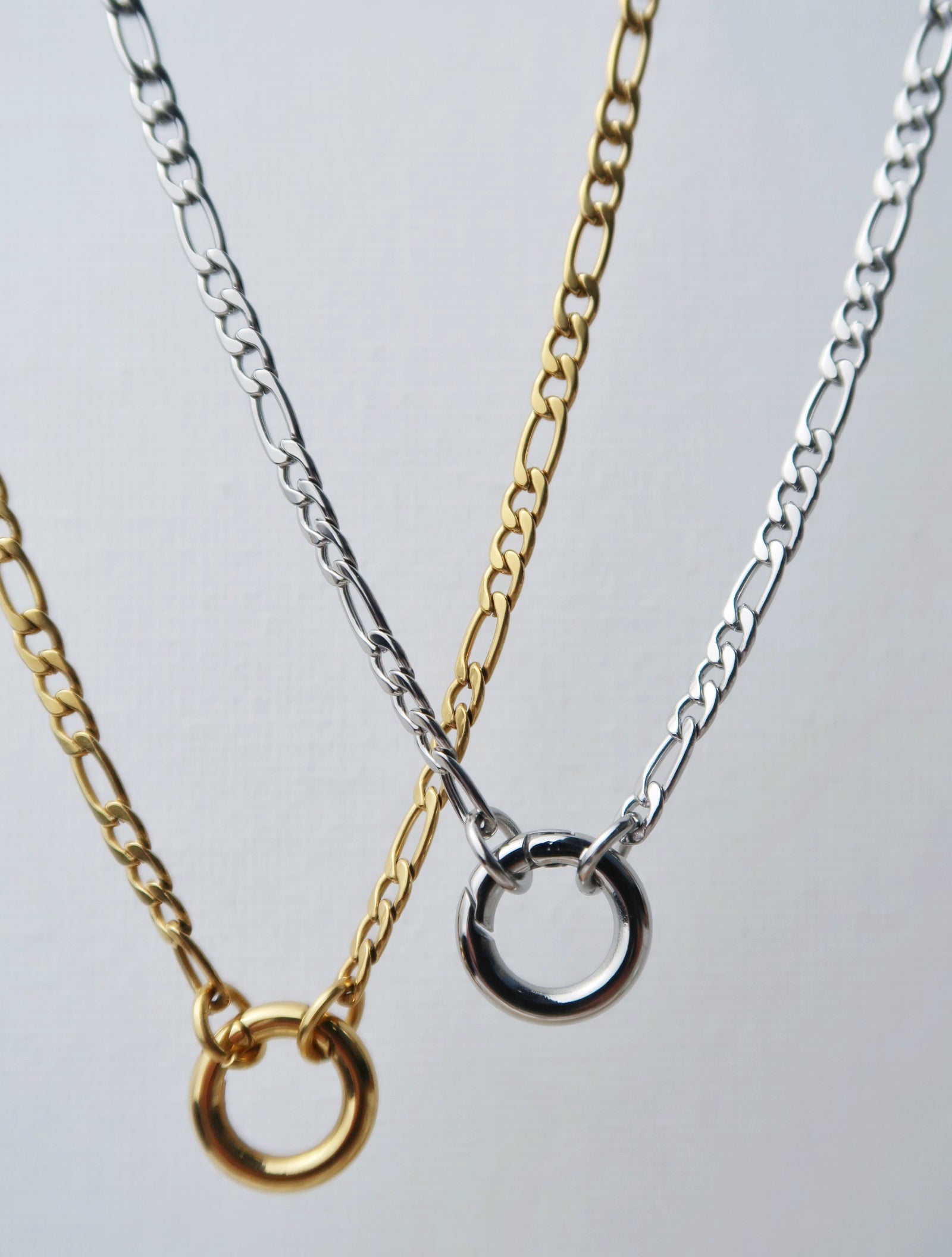 Figaro Carabiner Chain with extender - Esah and Co