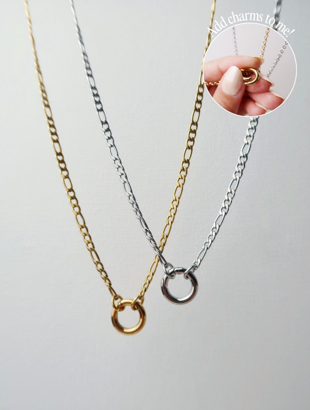 Figaro Carabiner Chain with extender