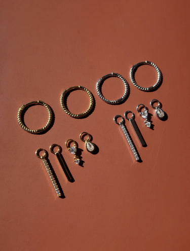 The Minimalist Sterling Hoops and Charms Set - Esah and Co
