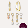 The Everyday Elegance Sterling Hoops and Charms Set - Esah and Co