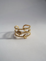 CELESTIAL ADJUSTABLE STAINLESS STEEL GOLD RING