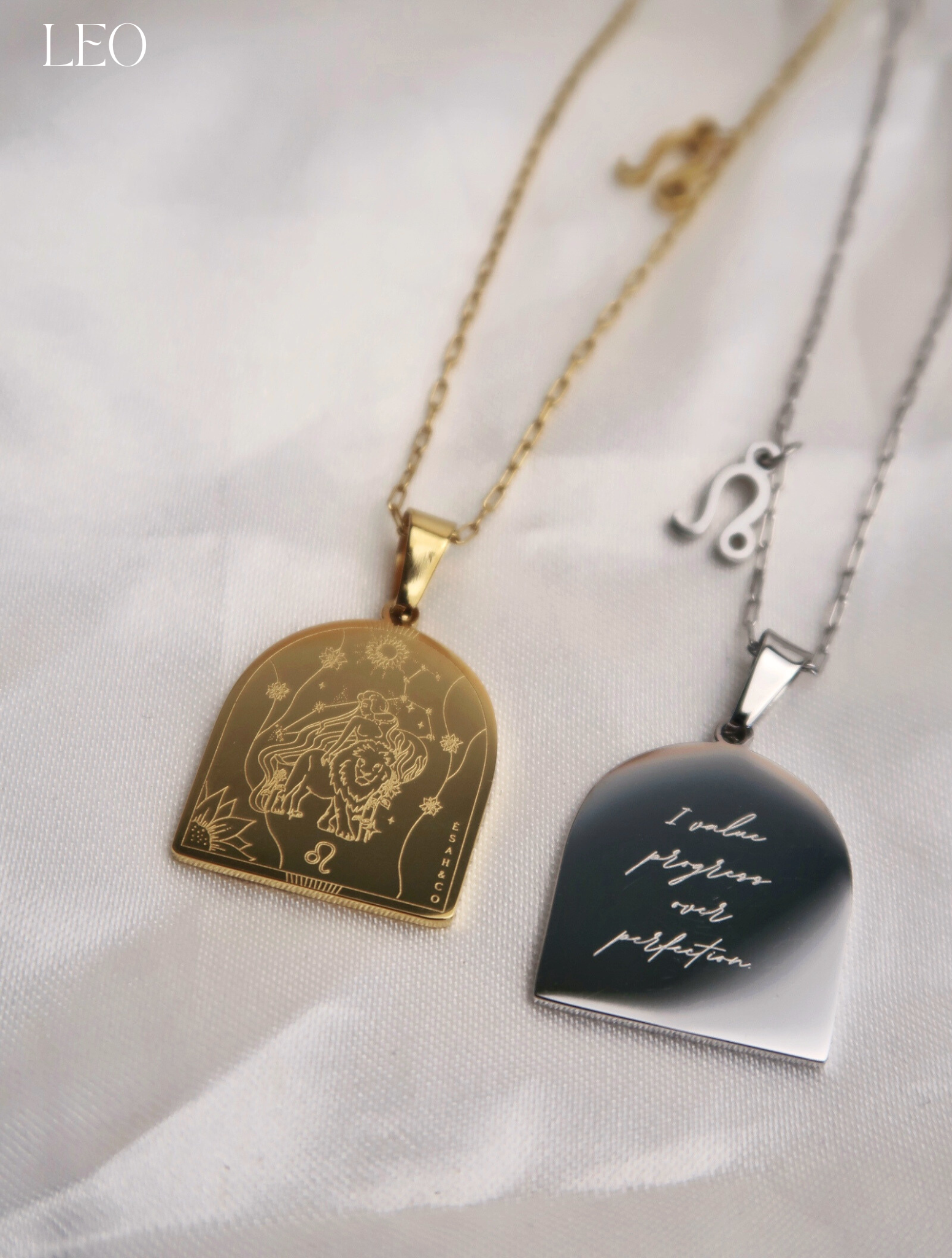 I AM LEO ZODIAC AFFIRMATION NECKLACE - Esah and Co