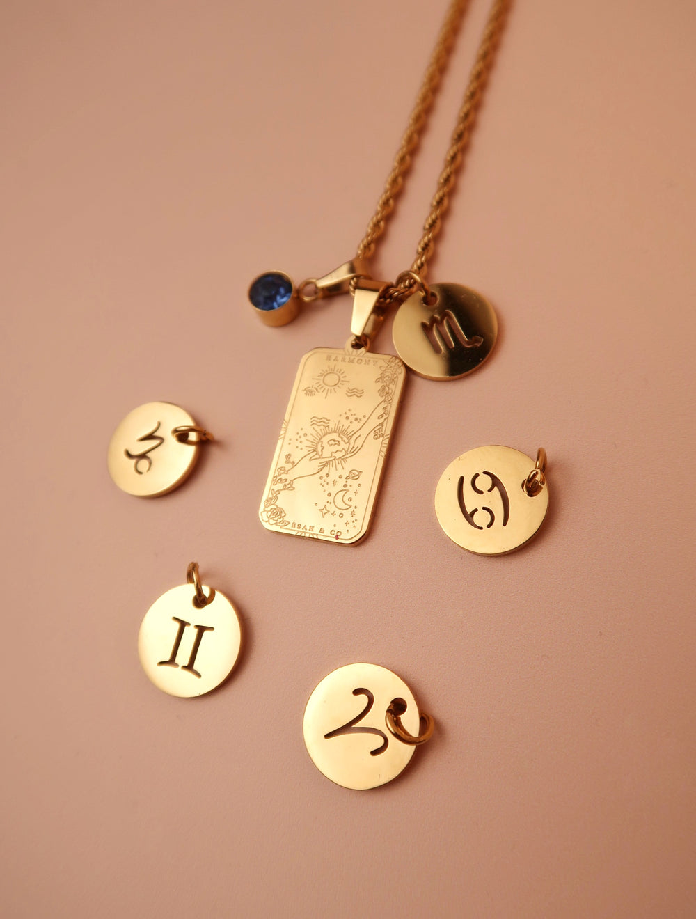 GOLD ZODIAC STAINLESS STEEL CHARM