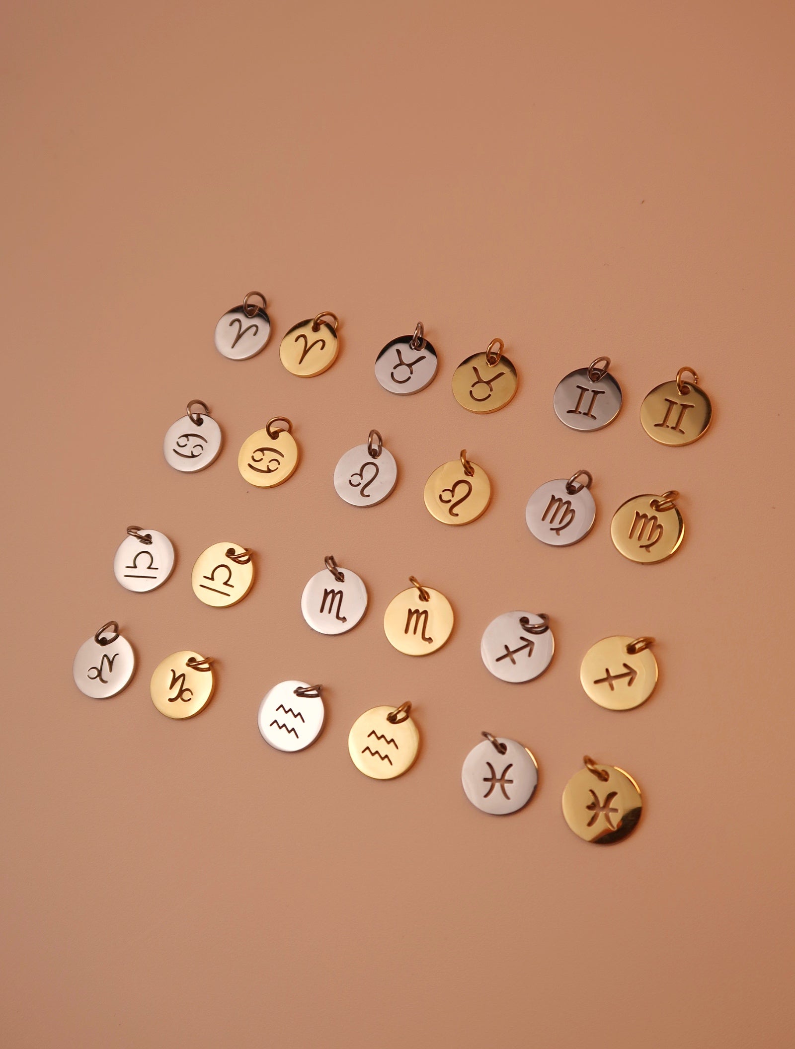 GOLD ZODIAC STAINLESS STEEL CHARM - Esah and Co