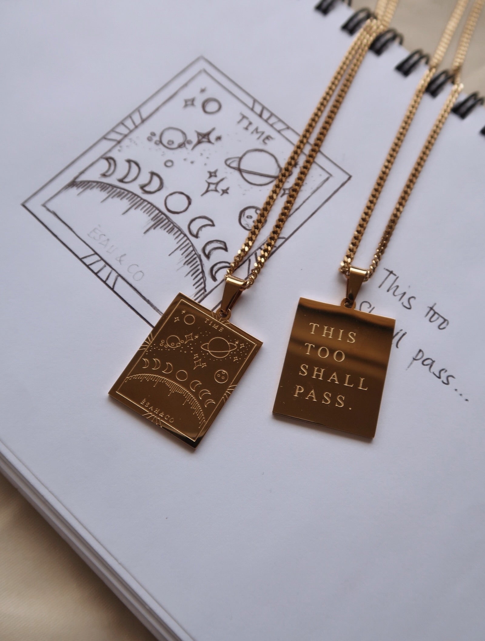 TIME Affirmation Pendant Necklace - Esah and Co