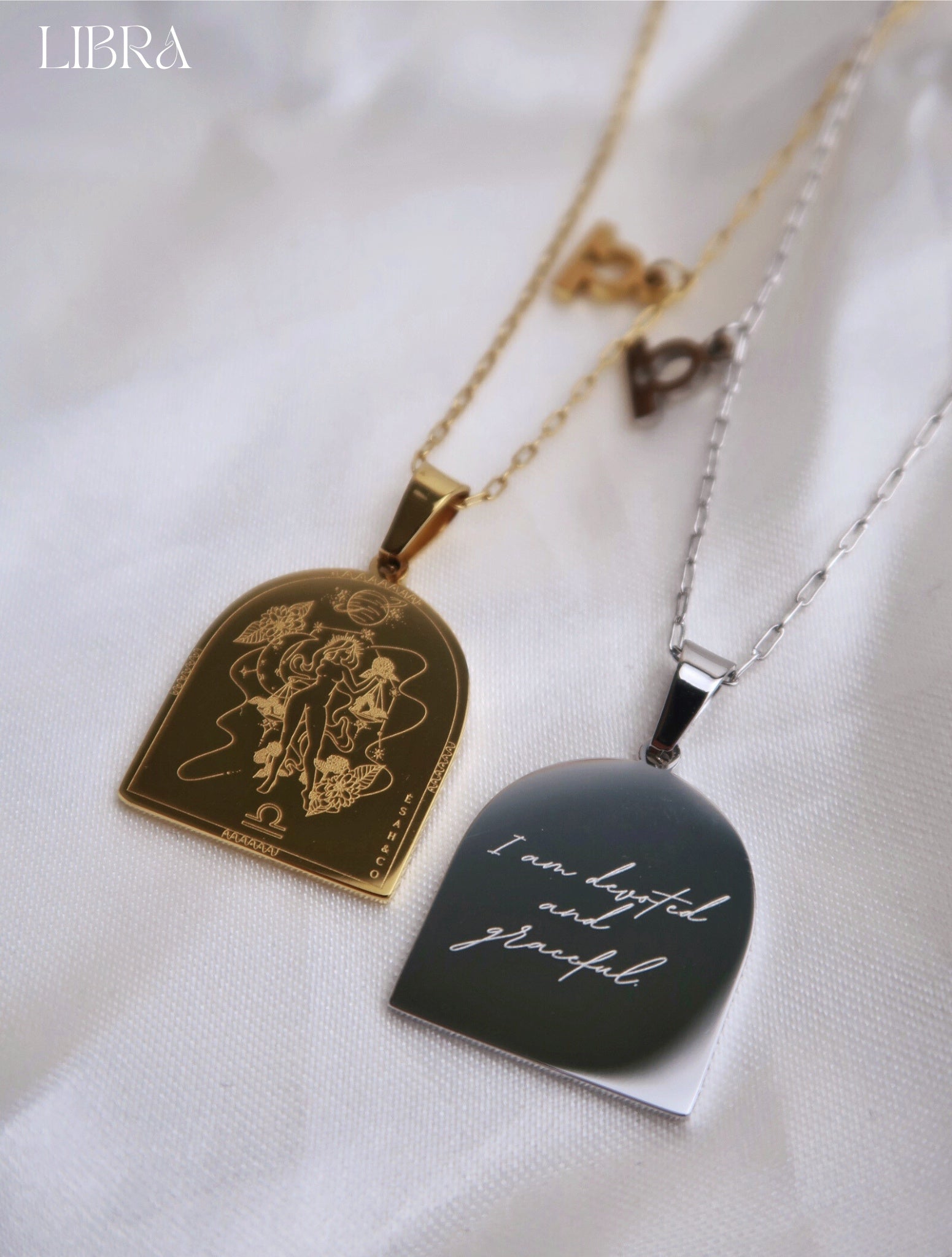 I AM LIBRA ZODIAC AFFIRMATION NECKLACE - Esah and Co