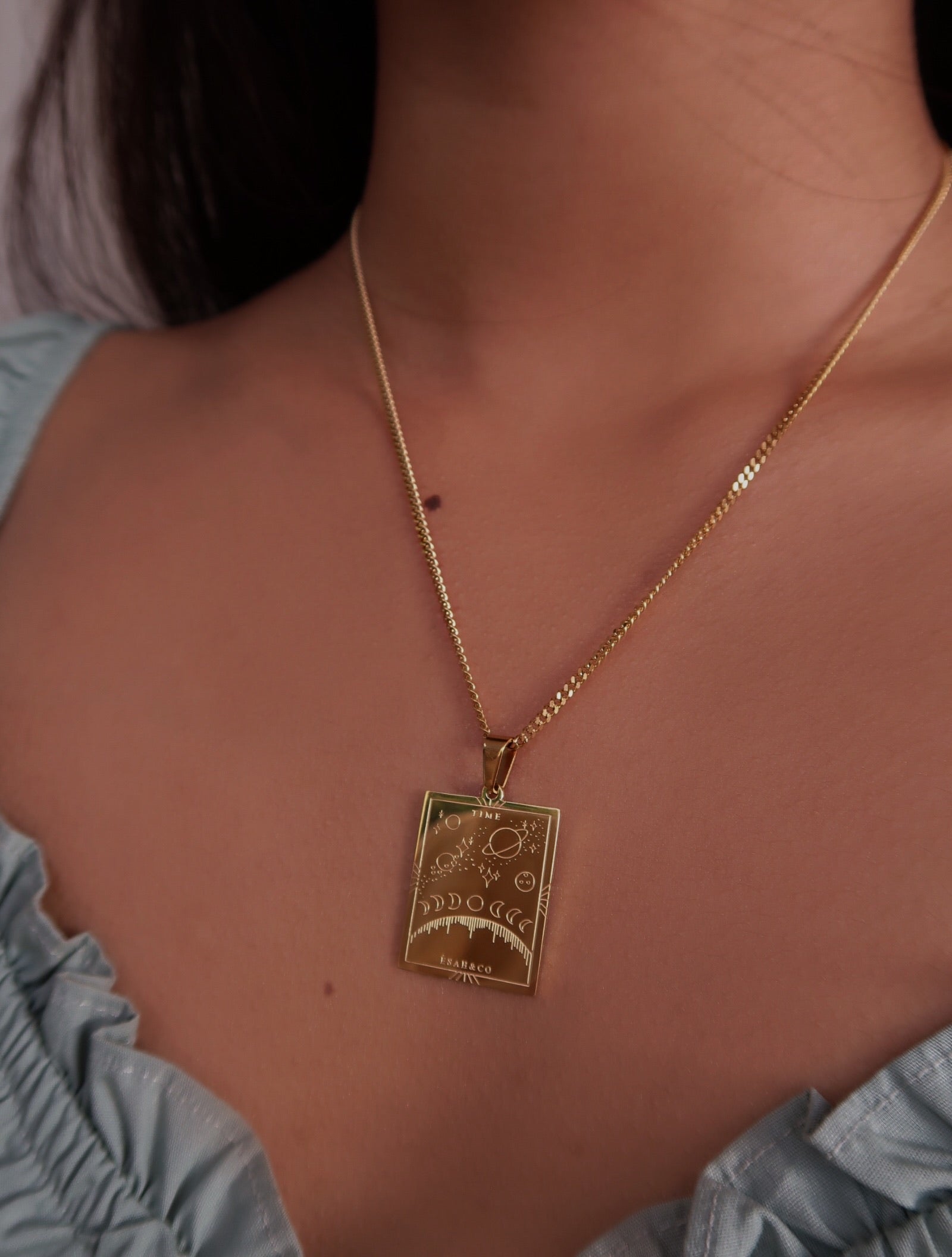 TIME Affirmation Pendant Necklace - Esah and Co