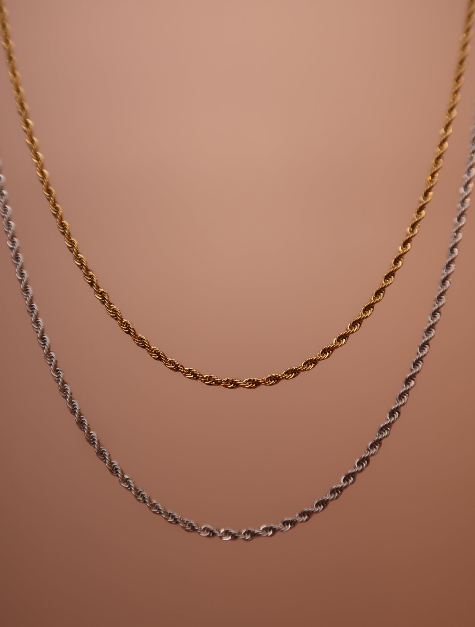 CYNTHIA STAINLESS STEEL ROPE CHAIN NECKLACE - Esah and Co