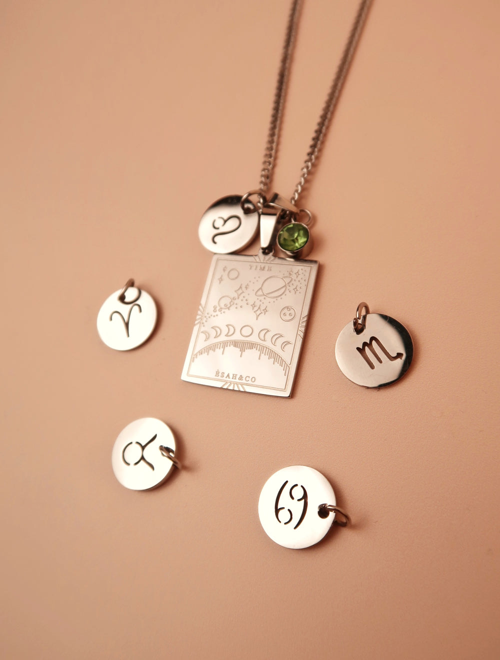 SILVER ZODIAC STAINLESS STEEL CHARM